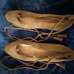 Madewell Suede Lace-Up Flats size 9 1/2